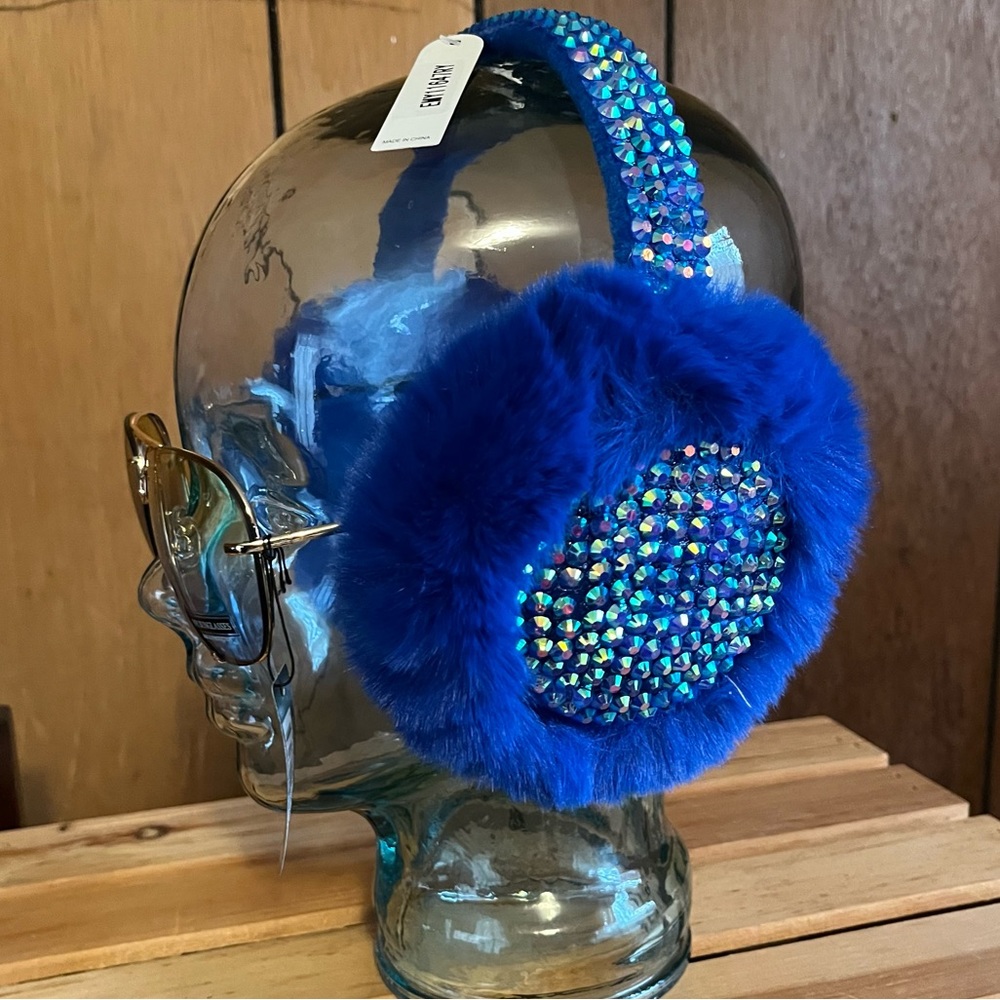 Royal Blue Bling Ear Muffs